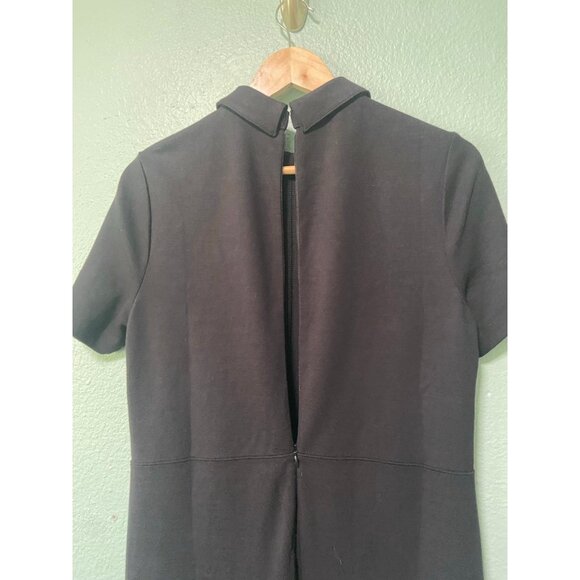 NWT Loft Women's Ponte Button Black and Gold Collared Pocket Shirt Dress Medium - Picture 8 of 11